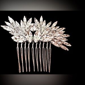 Ben-Amun Crystal Silver wedding prom bride bridal Hair Comb hair accessory